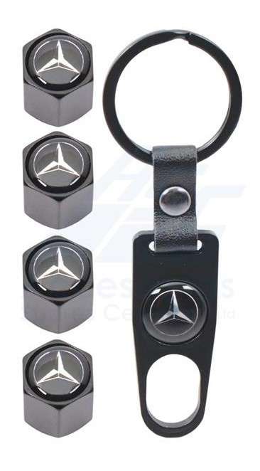 Valve Caps - Mercedes with Key Ring