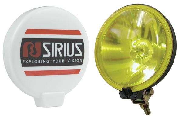 Single Round Spot Lamp with H3 Globe and Cover - Amber - 140mm