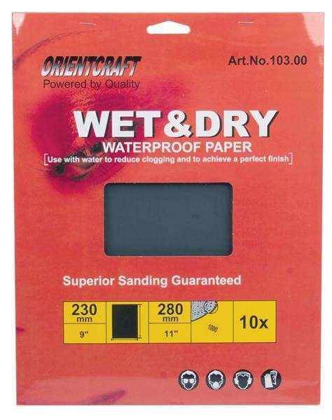 Water Paper  Grit 1000(10)230X280mm Sheet