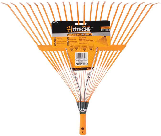 Steel Rake with 22 Teeth and Wooden Handle