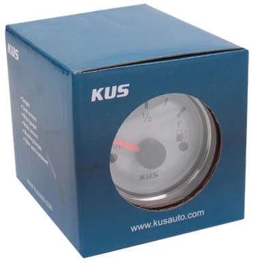 Kus Fuel Level Gauge - 52mm - White Face with Silver Bezel