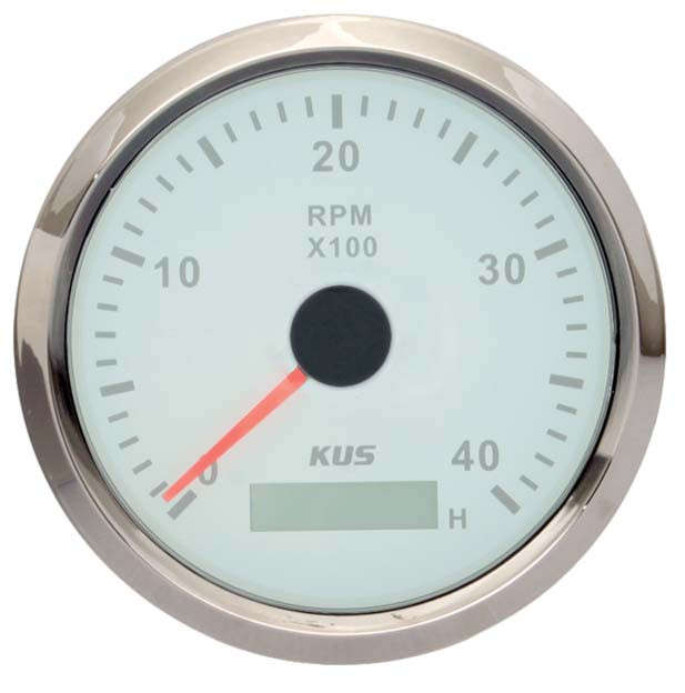 Tachometer 4000rpm - 85mm - White