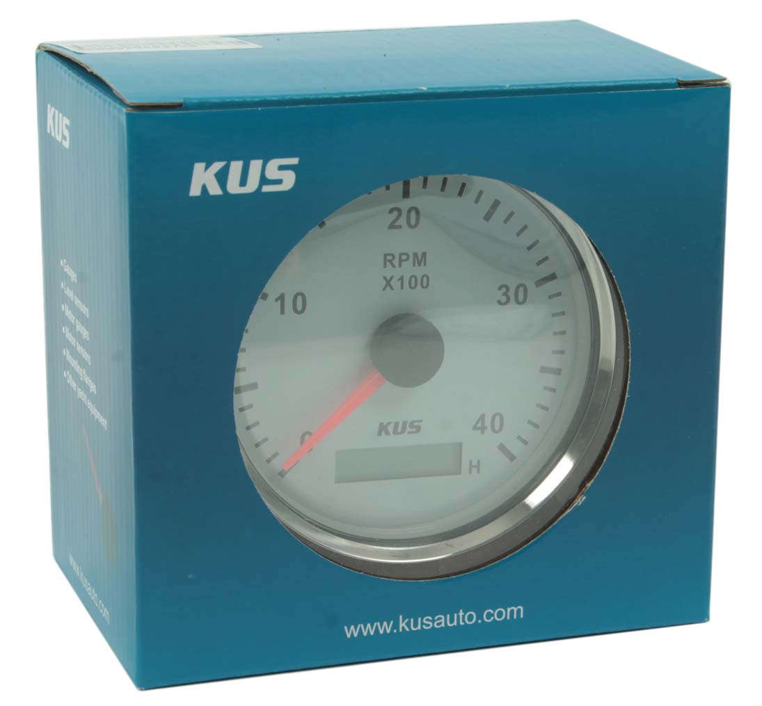 Tachometer 4000rpm - 85mm - White