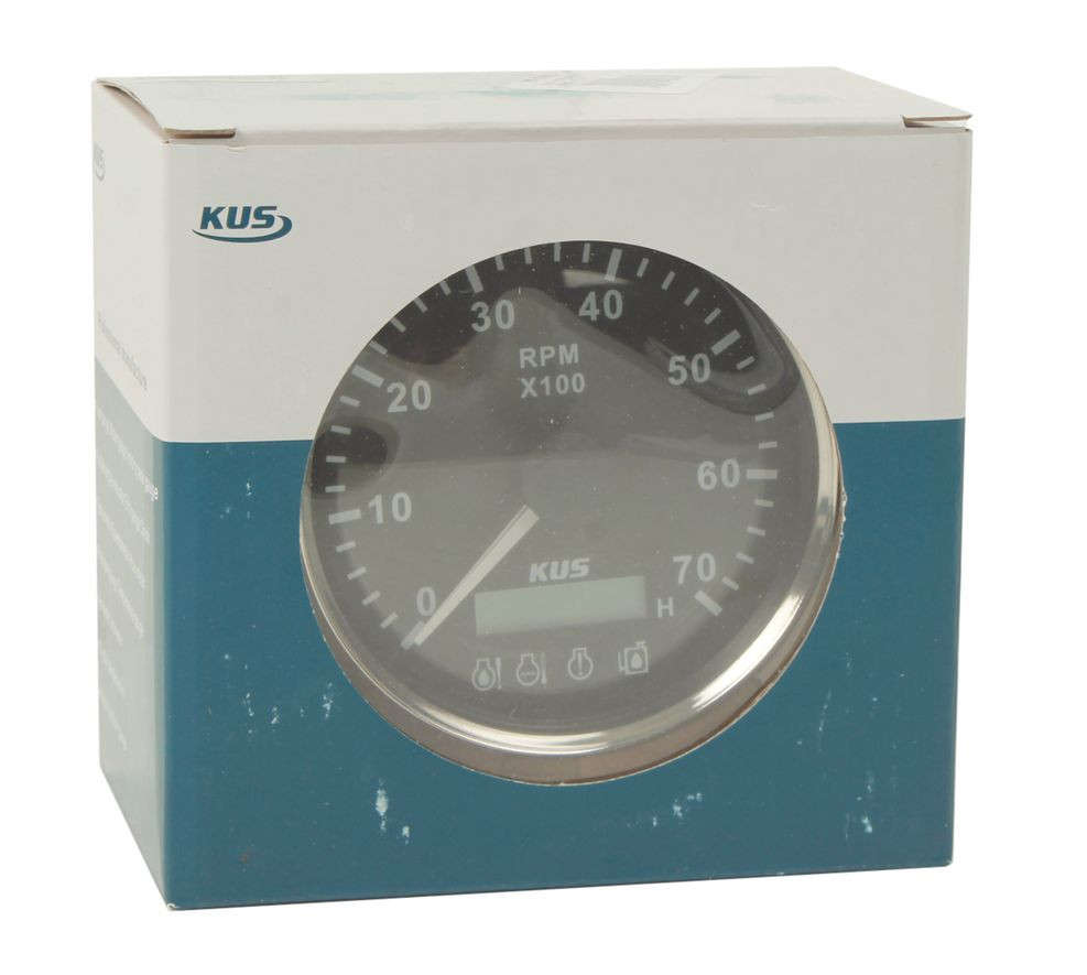 Tachometer with 4 LED Warning Functions - Black