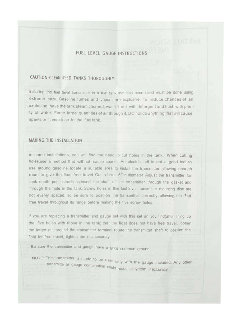 52mm Fuel Gauge (Universal) with Float