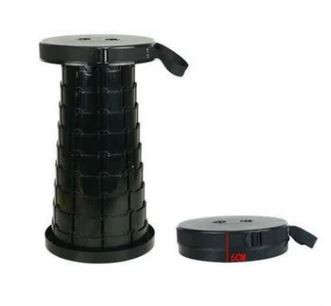 Folding Telescopic Stool - Black - Max 150kg