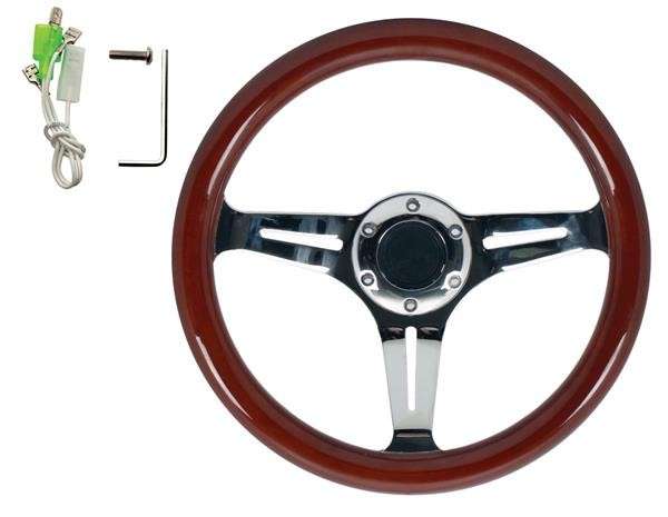 Steering Wheel - Wooden - 330mm