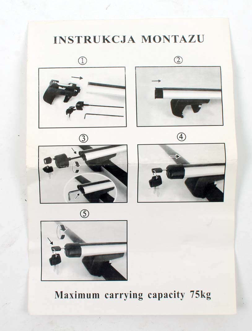 Aluminium Roof Rack that fits on Closed Roof Rails - 120cm Length