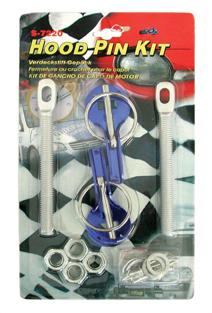 Bonnet Pin Kit - Blue - Aluminum
