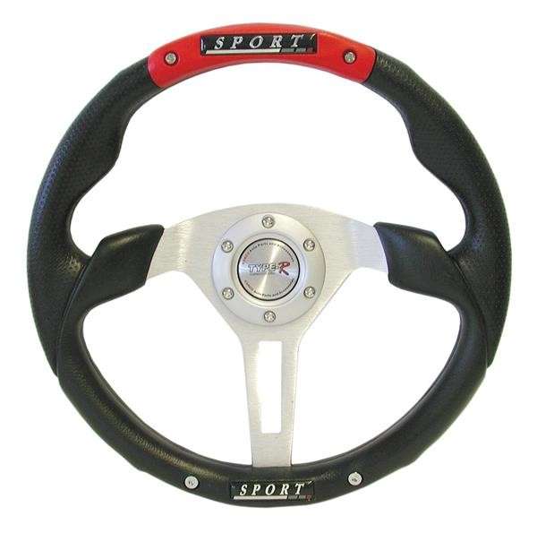 350mm Steering Wheel - PVC -  Red