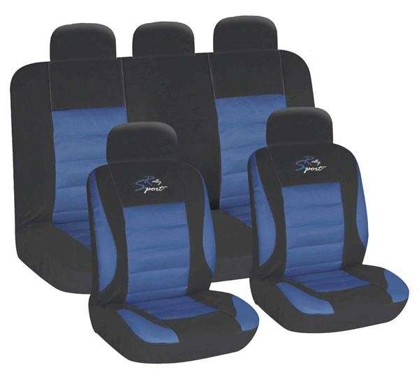 9 Piece Racing Sport - Blue Seat Cover Set