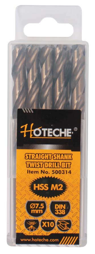 Hoteche HSS Drill Bits - 7.5mm (10 Piece)