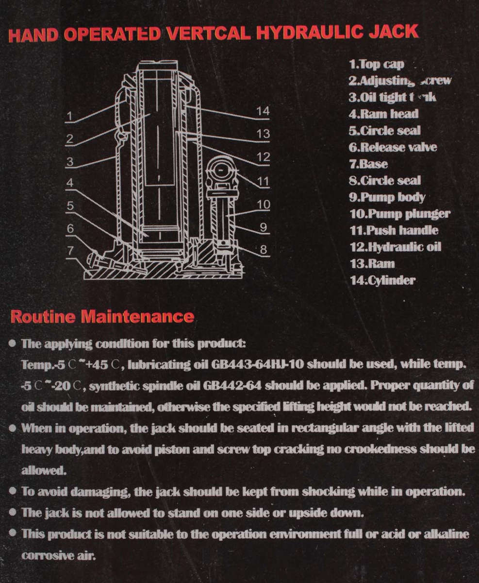 Hydraulic Bottle Jack - 2 Ton