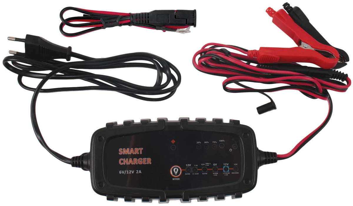 Smart Automatic Battery Charger - 6/12V - 2Amp - Std / Gel / AGM and Lithium