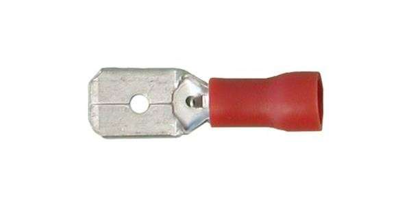 Red Male Terminal - 6.3mm - 10 Pieces
