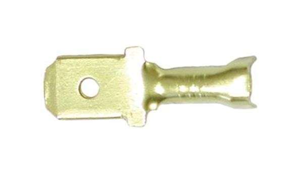 Plain Brass Male Terminal - 6.3mm - 10 Pieces