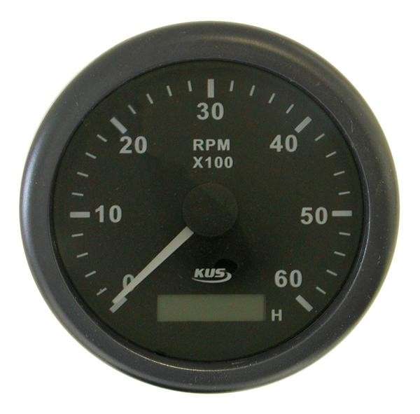 Tachometer 6000rpm - 85mm - Black