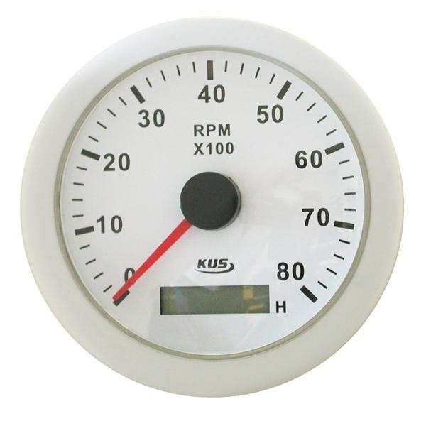 Tachometer 8000rpm - 85mm - White