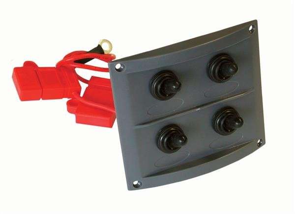 Switch Panel - 4 Switch - Splash Proof - Black