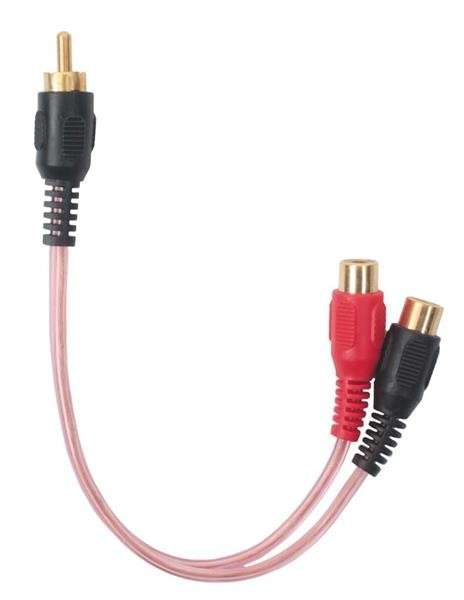 RCA Cable Clear Pink 2 Female 1 Male