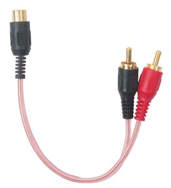 RCA Cable Clear Pink 2 Male 1 Female
