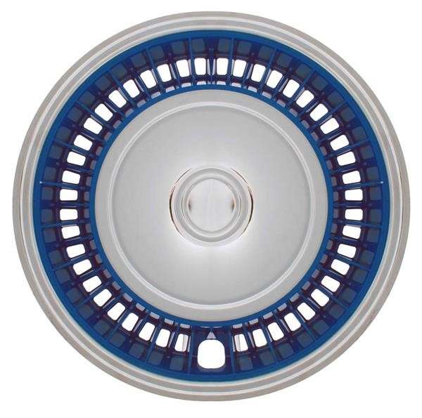 15" Chrome / Blue Wheel Cover Set