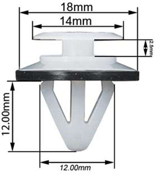 Panel Clips - Door - 12mm - 10 Pieces