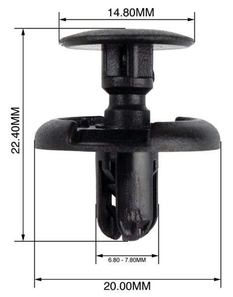 Panel Clips - 6.8 to 7.8mm - 50 Pieces