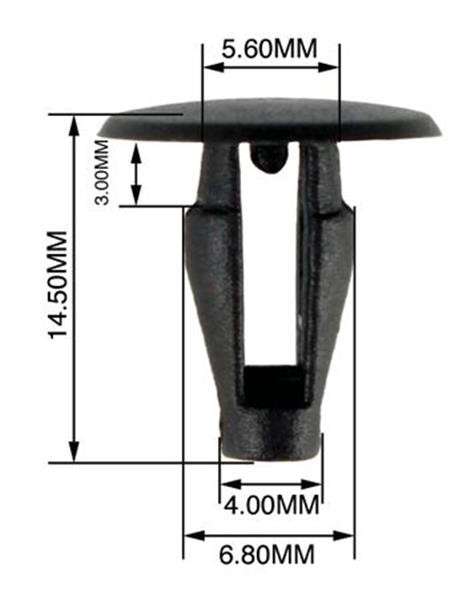 Panel Clips - 5.6 to 6.8mm - 100 Pieces