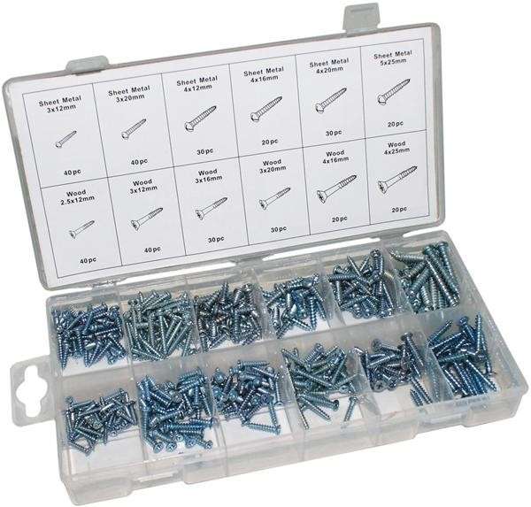 Assorted Wood Screws (360 Piece)