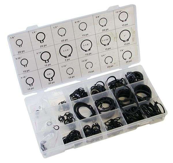 Assorted Exterior Snap Rings (300 Pieces)