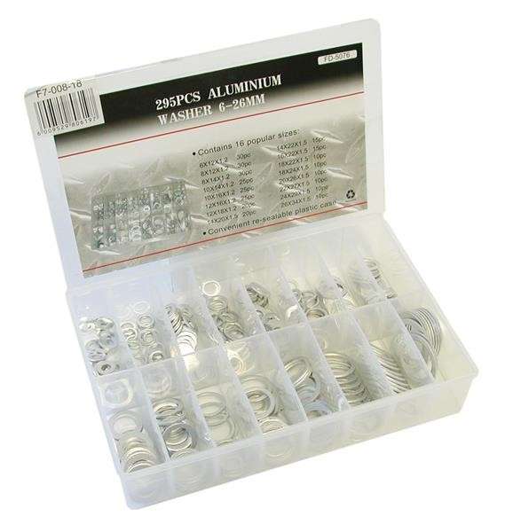 Assorted Aluminium Washers (295 Pieces)
