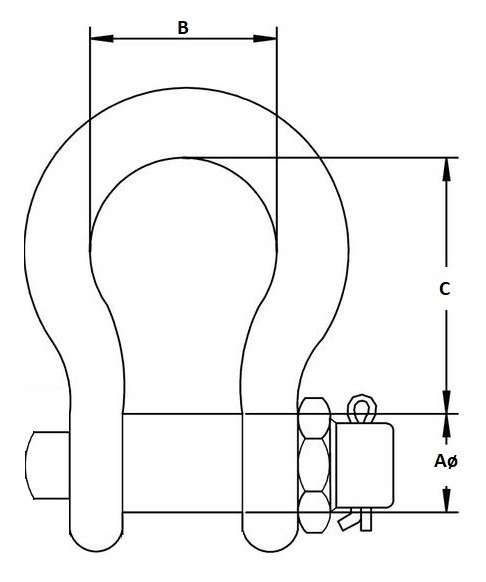 Bow Shackle - Stainless Steel - 150kg