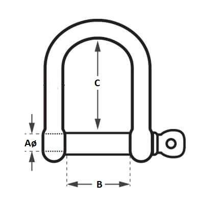D Shackle - Galvanised - 200kg