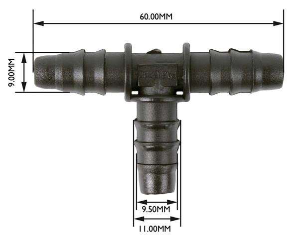 Water T-Piece - 10mm - 10 Pack