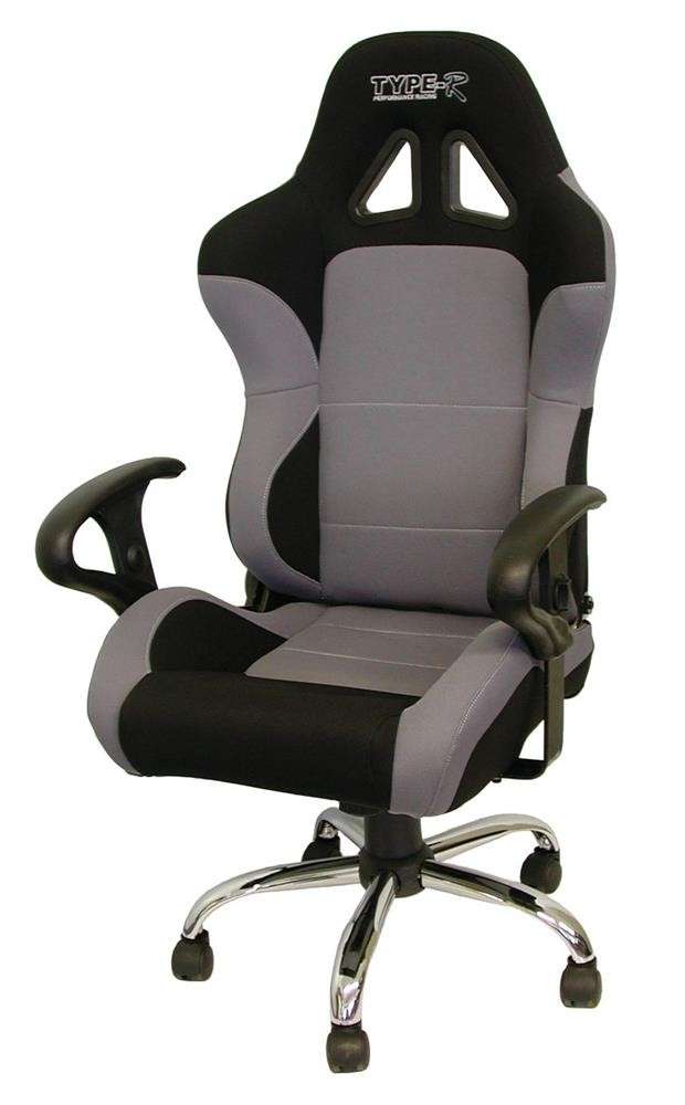 Racing Office Chair with Arm Rests - Grey