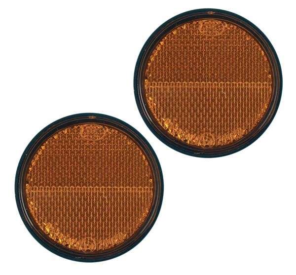 Round Amber Reflector - 60mm - Set of 2