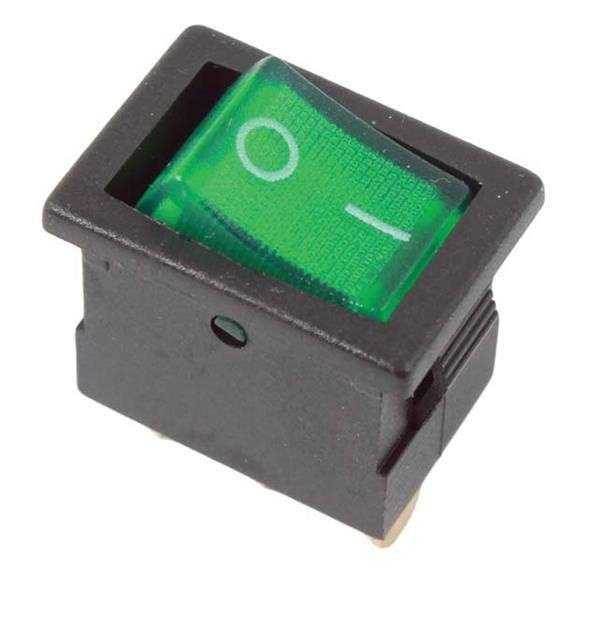 Rocker Switch - Green - Mini