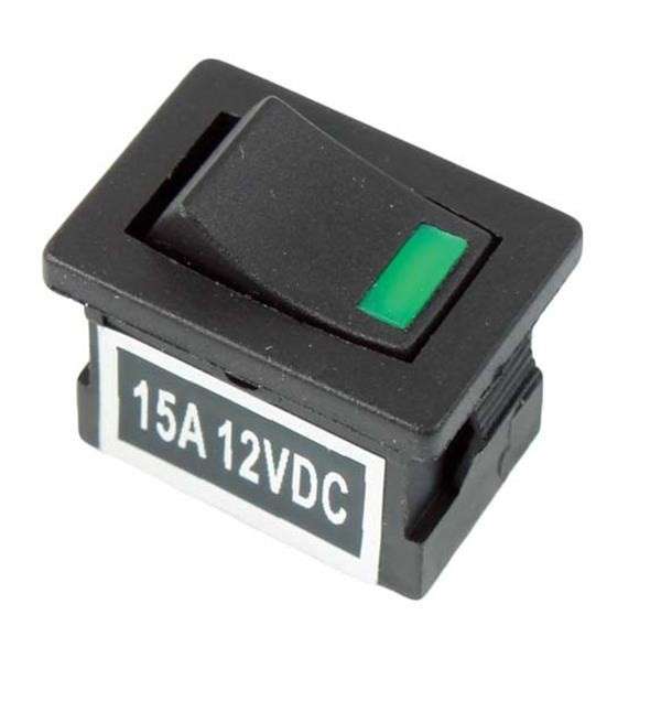 Rocker Switch - Green - Mini