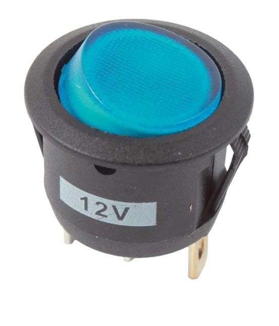 Rocker Switch - Blue - Round