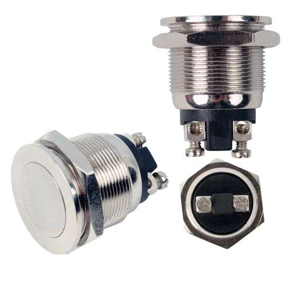 Push On / Off Momentary Switch - Waterproof - Metal IP66