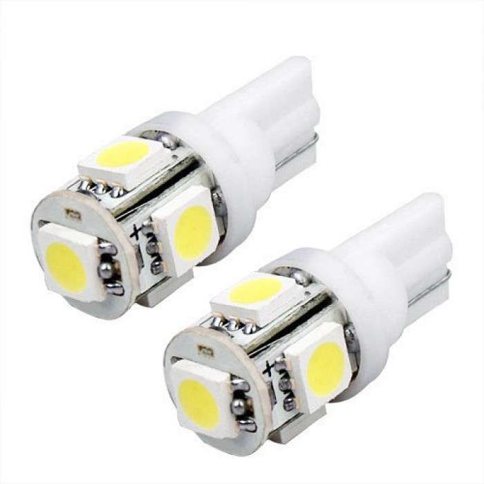 LED Wedge White Globe Set (501) (12V) 5 Chip