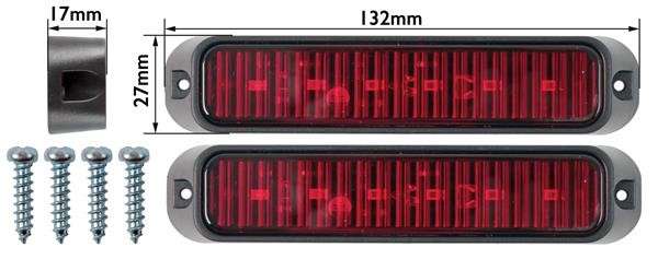 LED Trailer Marker Lamp - 6 LED - Red