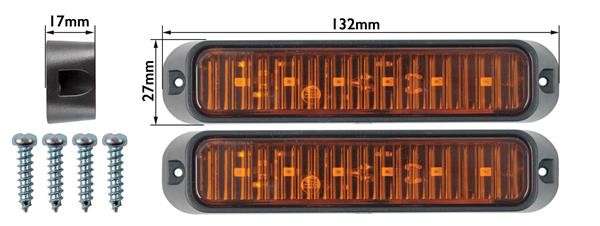 LED Trailer Marker Lamp - 6 LED - Amber