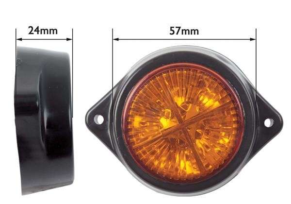 LED Marker Lamp - 4 LED - Amber