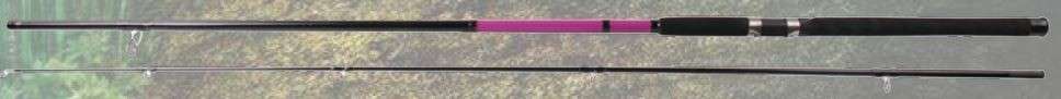 12ft 2 Piece Fishing Rod (No Reel) Pink / Gloss Black