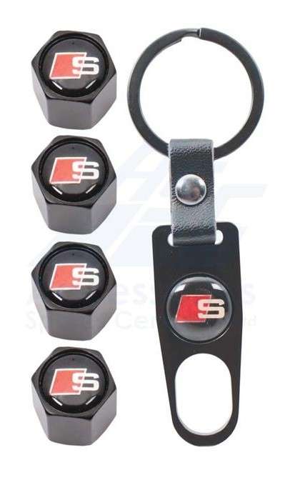 Valve Caps - Audi Sport with Key Ring