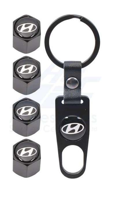 Valve Caps - Hyundai with Key Ring