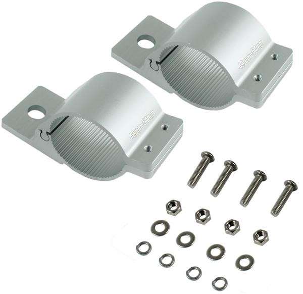 Spot Lamp Bracket Set - 49-54mm - Silver