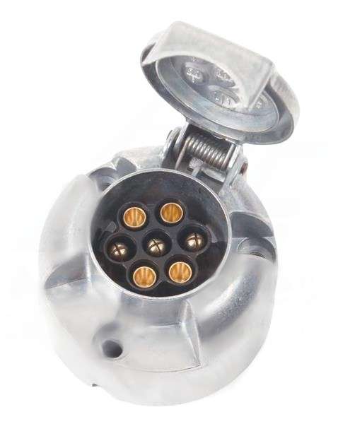 Trailer Power Socket - 7 Pin - Aluminium - Slider Card